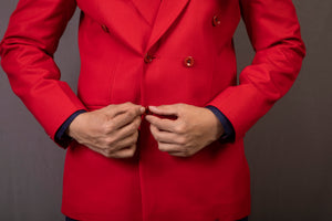 Red Double Breasted Blazer
